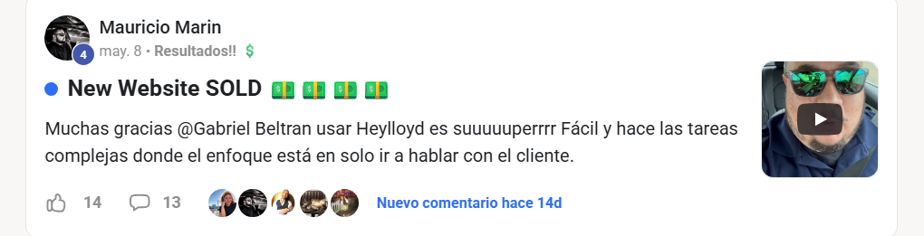 Publicación real de la comunidad: New Website SOLD